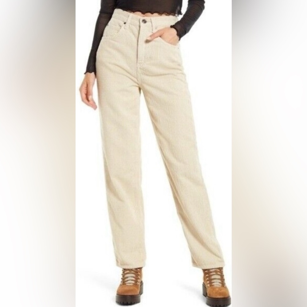BDH High Rise Straight Leg Corduroy Pants Cream